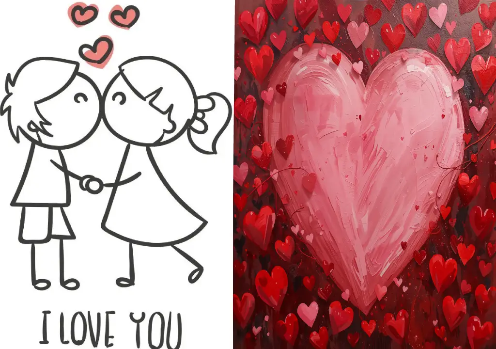 نقاشی ولنتاین عاشقانه
