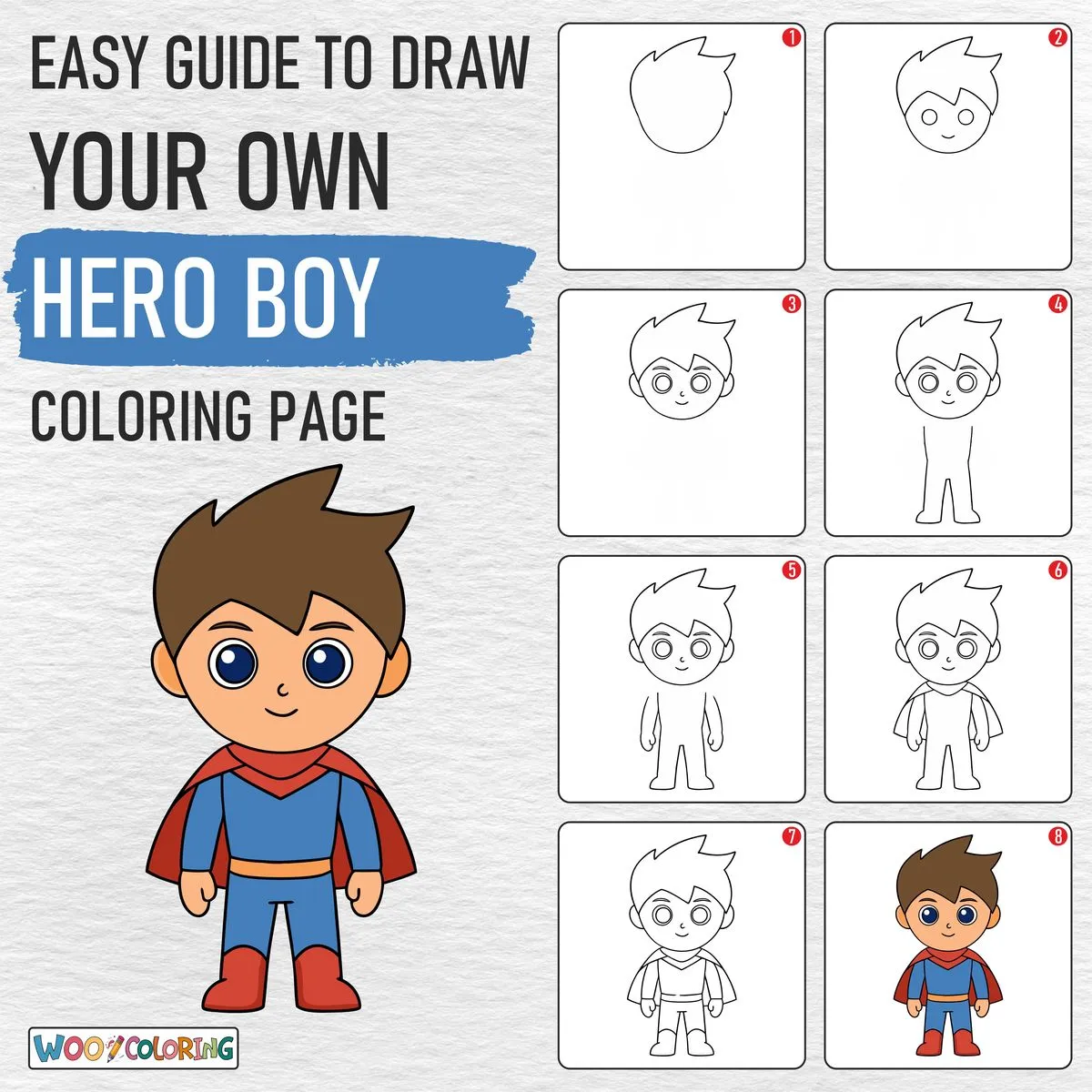 Simple drawing of a cool boy step by step