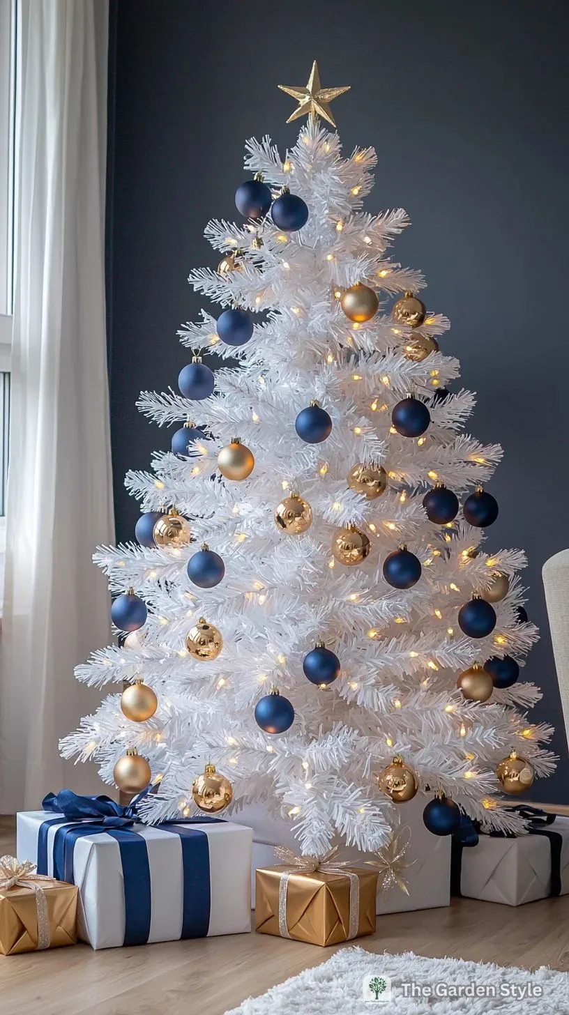 تزیین درخت کریسمس سفید