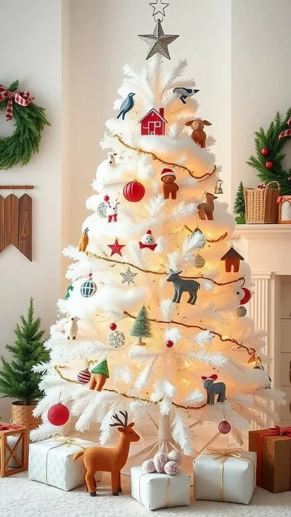تزیین درخت کریسمس سفید