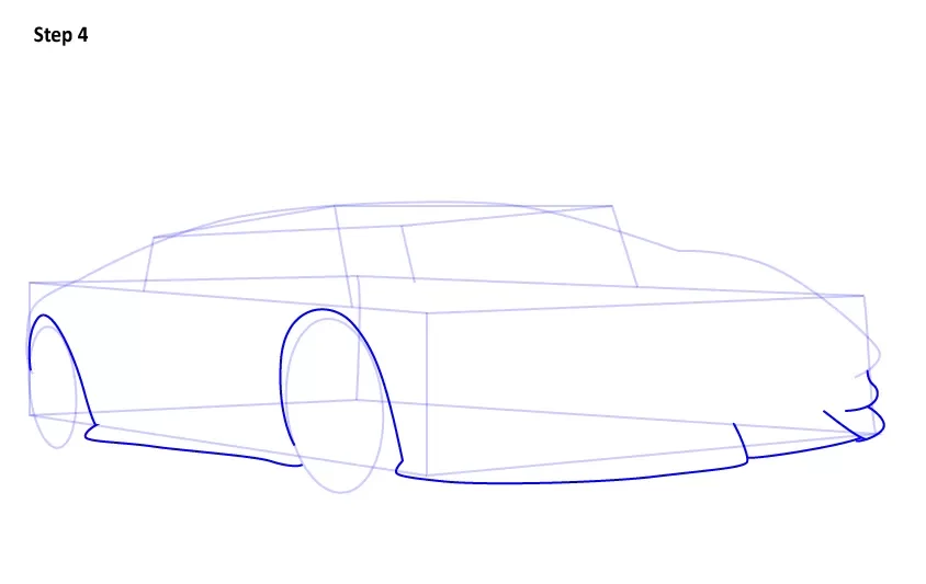 آموزش مرحله به مرحله نقاشی ماشین مسابقه ای خفن کودکانه