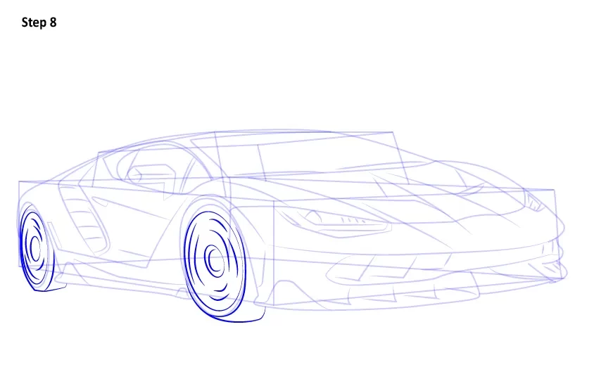 آموزش مرحله به مرحله نقاشی ماشین مسابقه ای خفن کودکانه