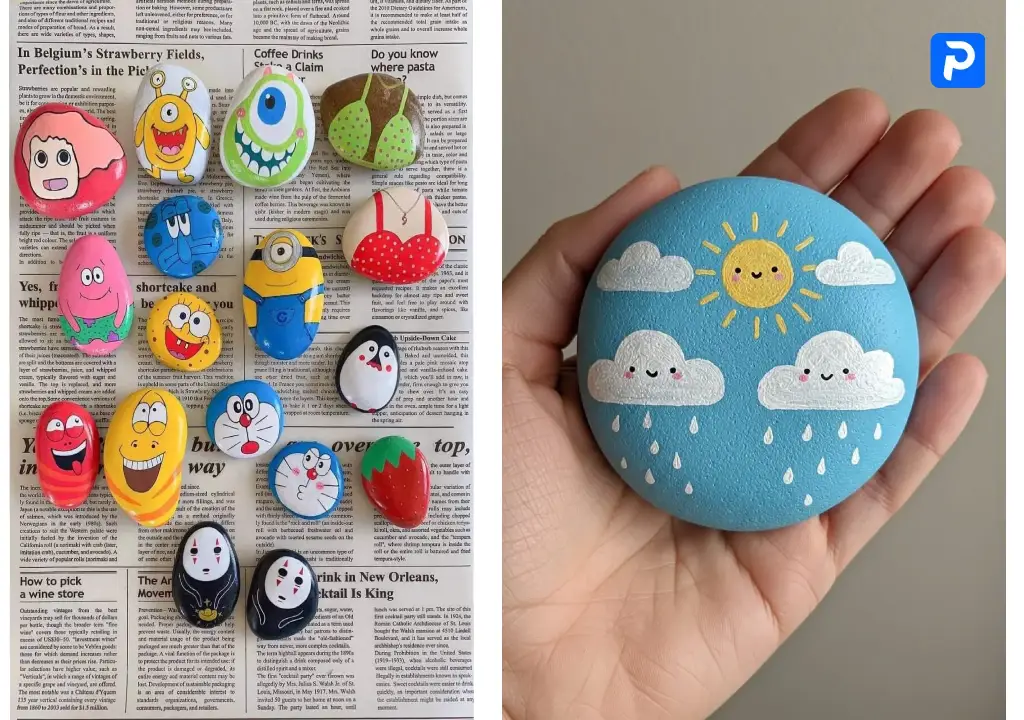 آموزش نقاشی روی سنگ با گواش و آبرنگ برای کودکان