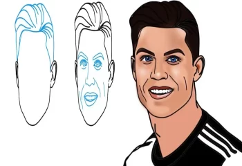 آموزش کشیدن نقاشی رونالدو آسان آموزش کشیدن نقاشی رونالدو آسان به صورت گام به گام و جامع 