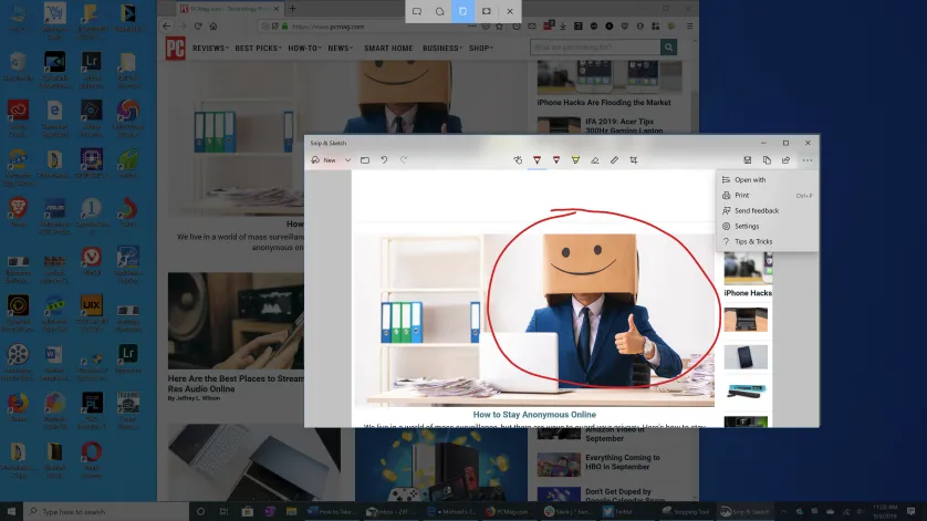 اسکرین شات در ویندوز 10