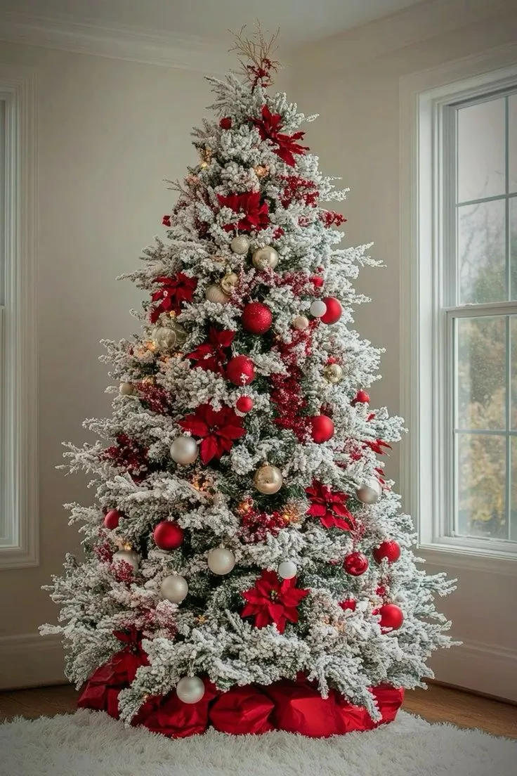 تزیین درخت کریسمس برفی