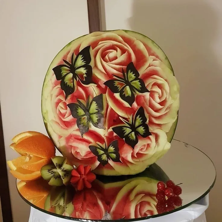 تزیین هندوانه شب یلدا بدون برش