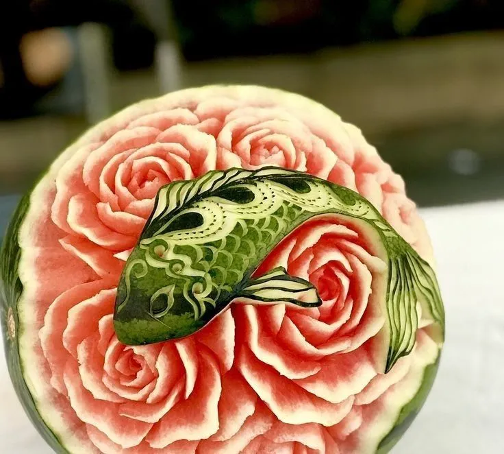 تزیین هندوانه شب یلدا بدون برش