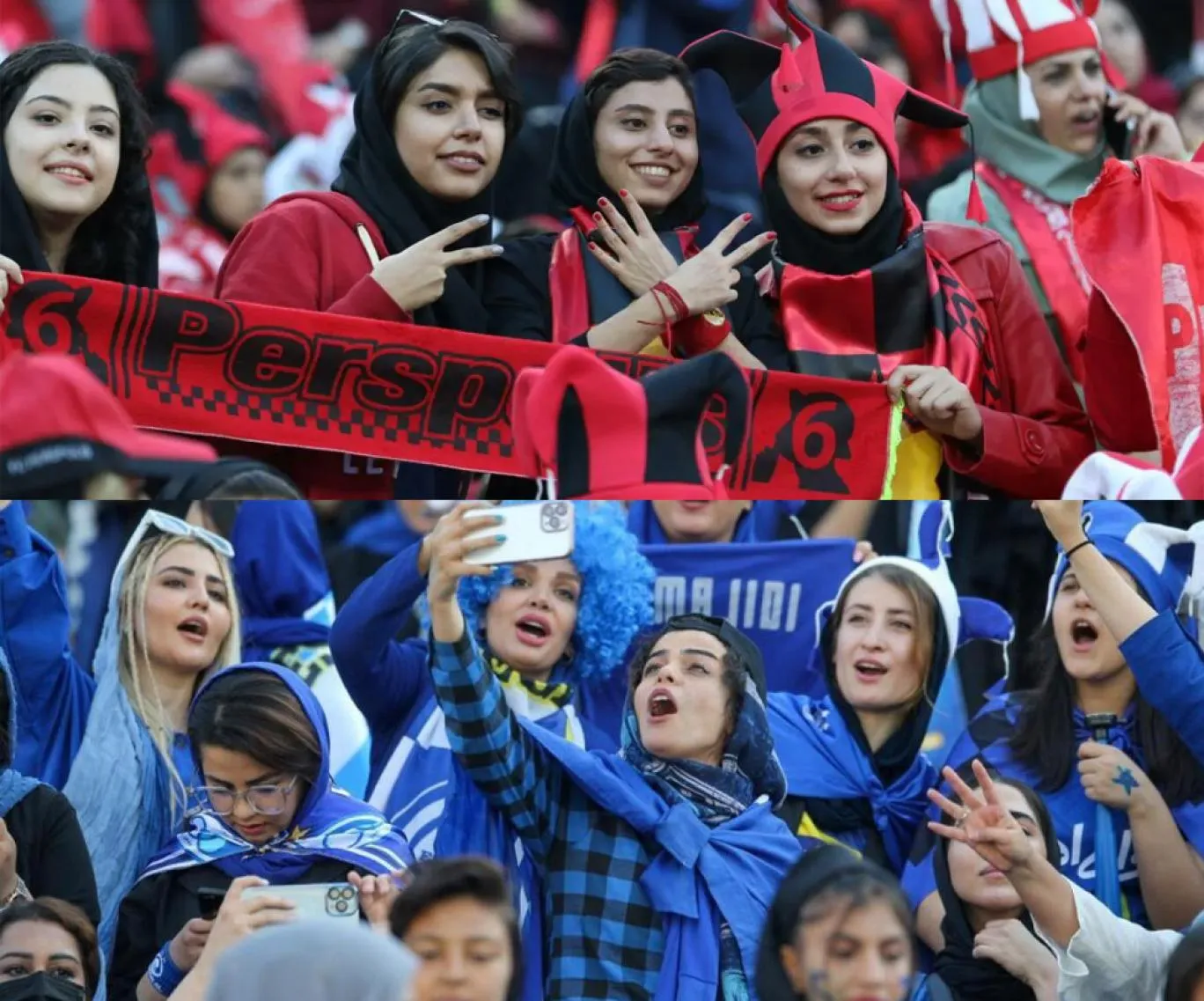 دربی سرخ آبی ها در اراک با حضور بانوان