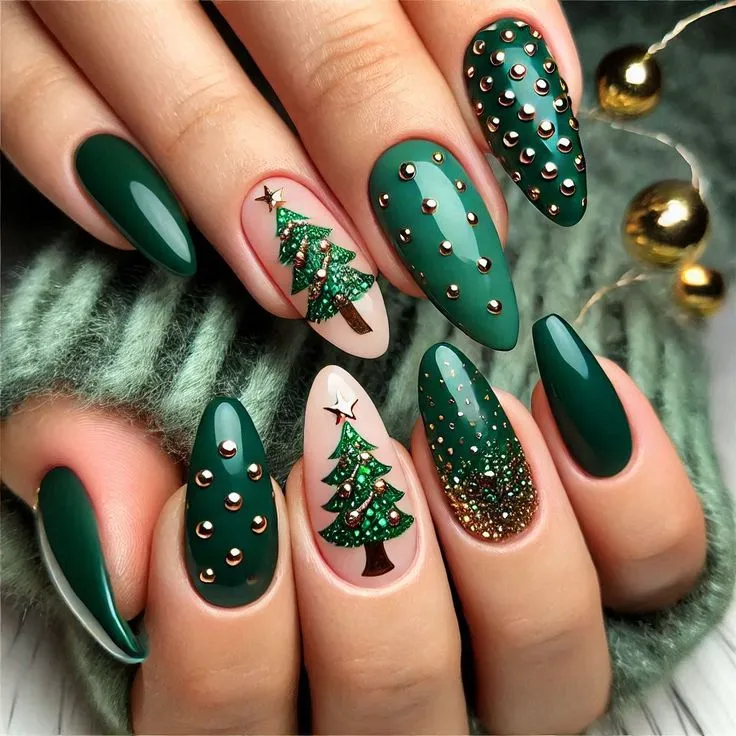 طرح ناخن درخت کریسمس