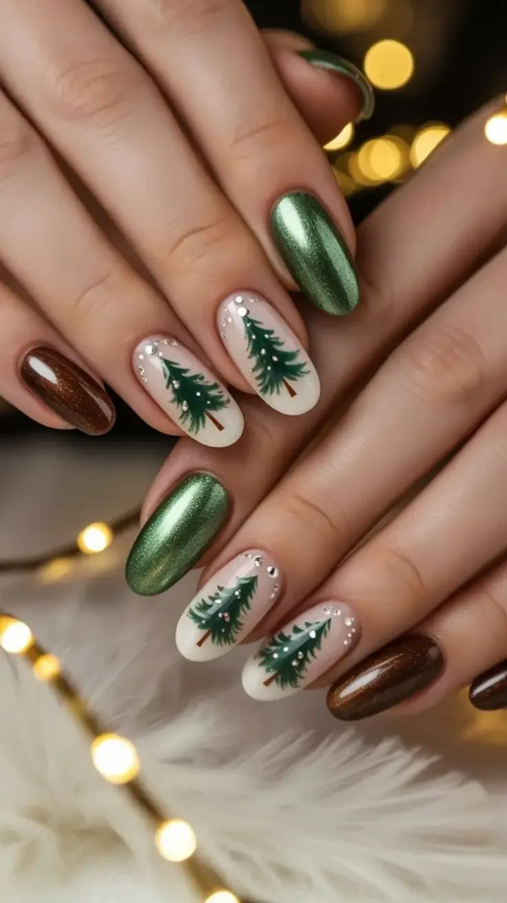 طرح ناخن درخت کریسمس