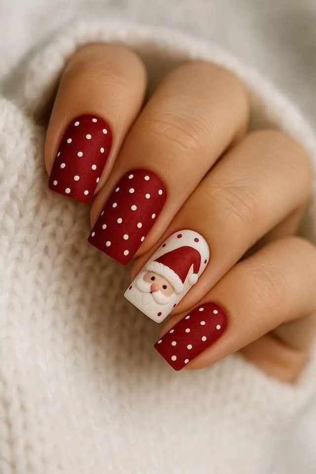 طرح ناخن کریسمس ساده