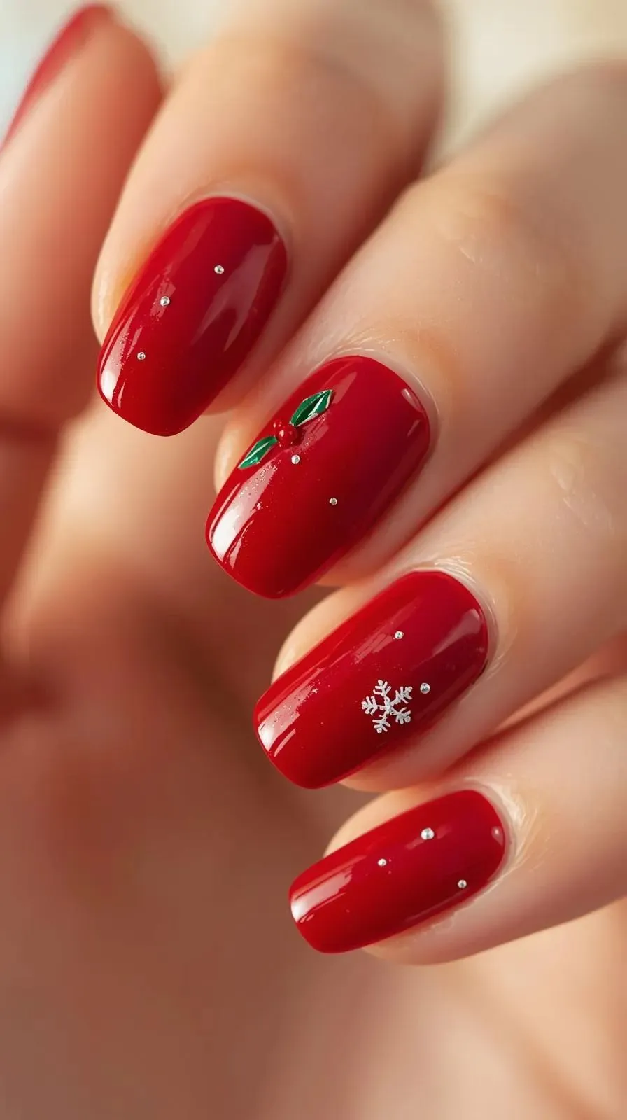 طرح ناخن کریسمس ساده