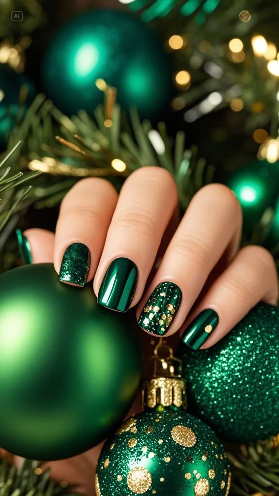 طرح ناخن کریسمس ساده