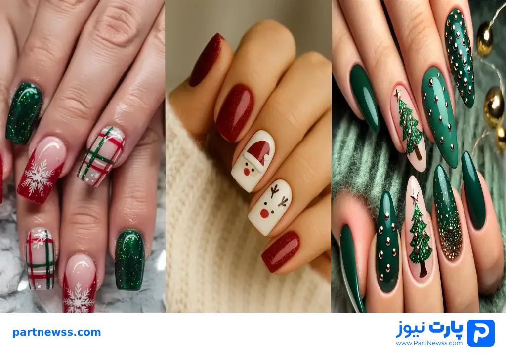 طرح ناخن کریسمس