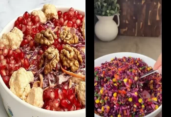 طرز تهیه سالاد گل کلم و انار