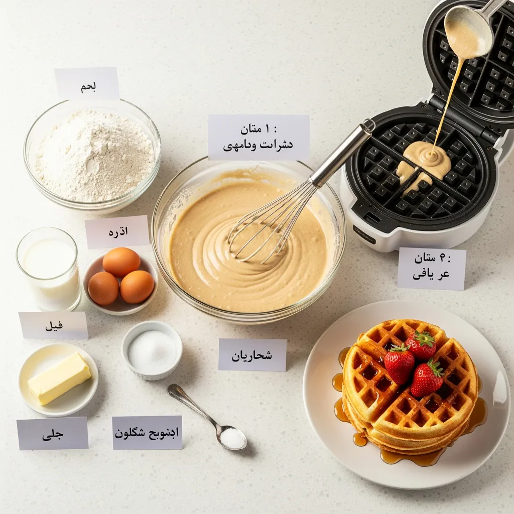 طرز تهیه وافل با دستگاه