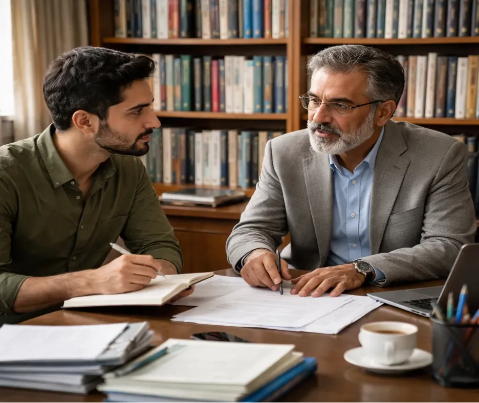 مشورت با استاد راهنما در انتخاب موضوع پایان نامه