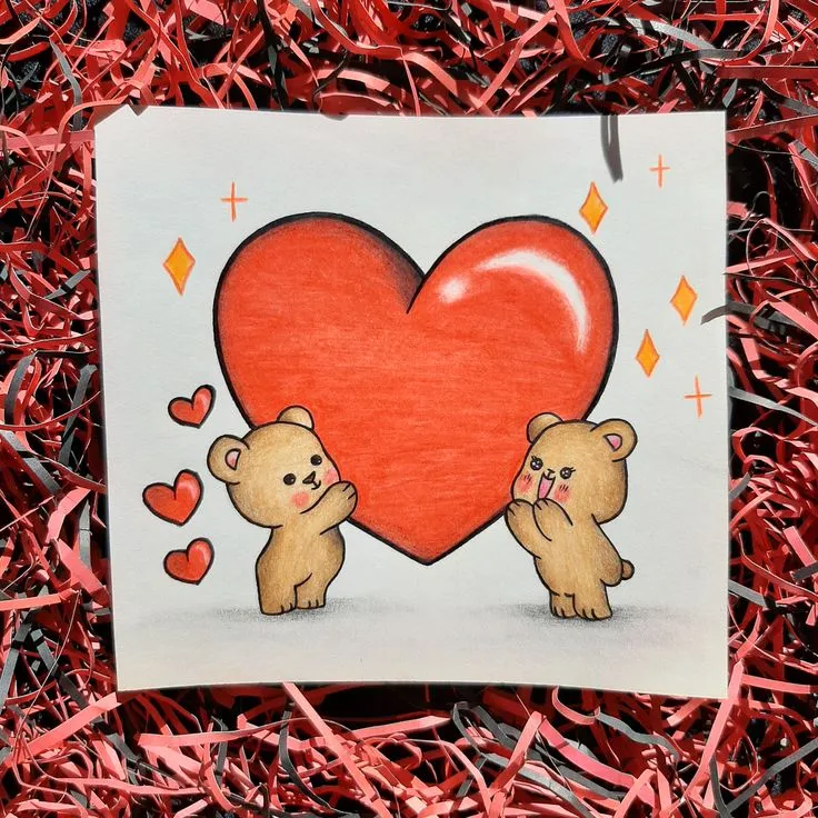 نقاشی برای ولنتاین زیبا