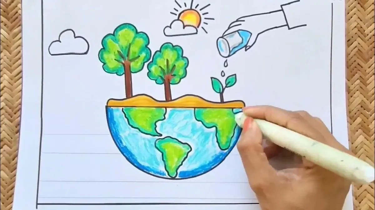 نقاشی در مورد اسراف نکردن آب و صرفه جویی در آب برای کودکان