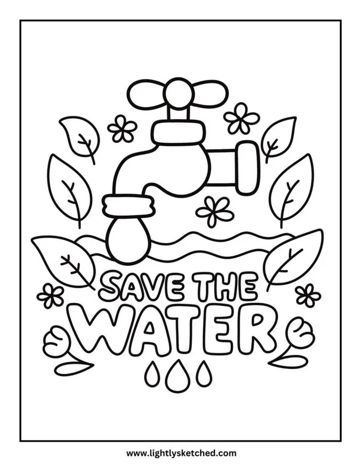 نقاشی در مورد اسراف نکردن آب و صرفه جویی در آب برای کودکان