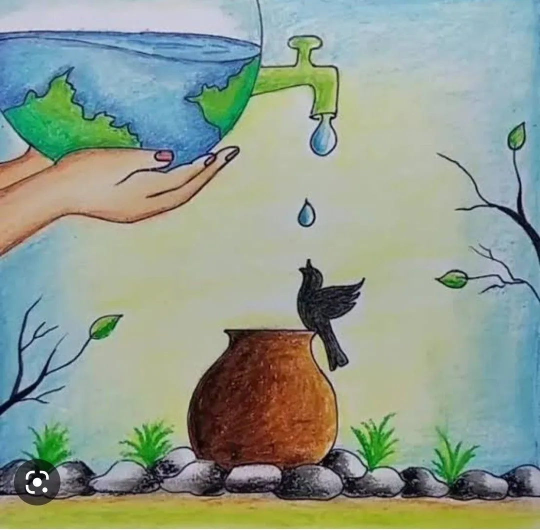 نقاشی در مورد اسراف نکردن آب و صرفه جویی در آب برای کودکان