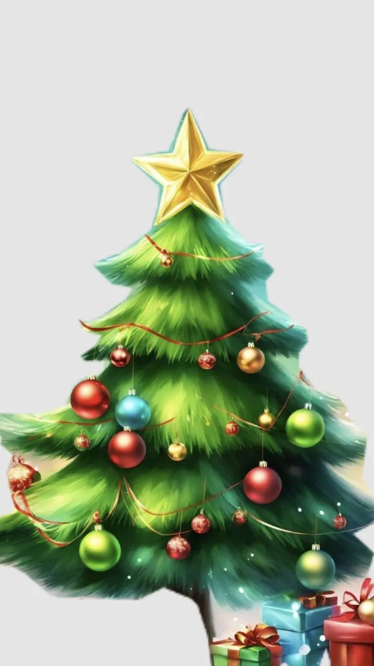 نقاشی درخت کریسمس