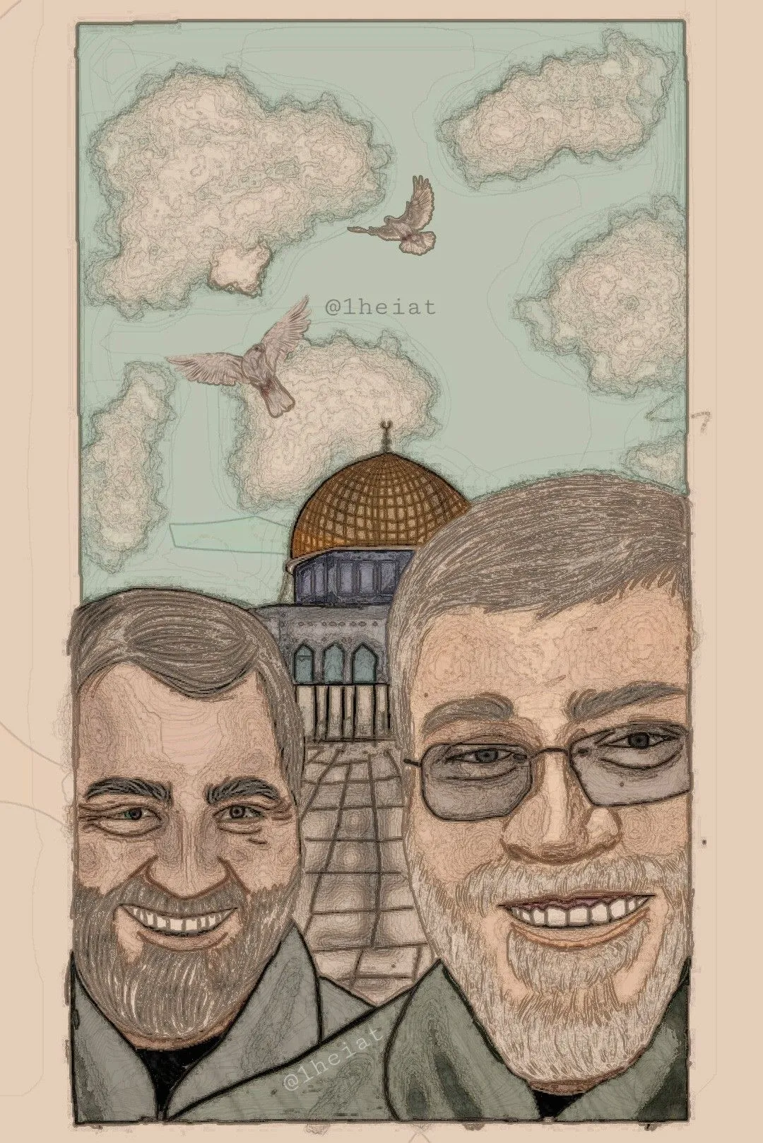 نقاشی سردار سلیمانی ساده