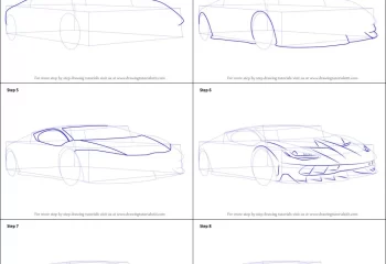 نقاشی ماشین مسابقه‌ ای خفن کودکانه
