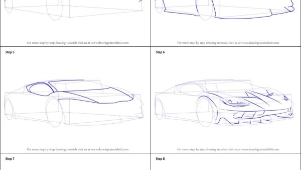نقاشی ماشین مسابقه‌ ای خفن کودکانه