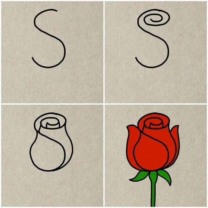 نقاشی گل برای کودکان 