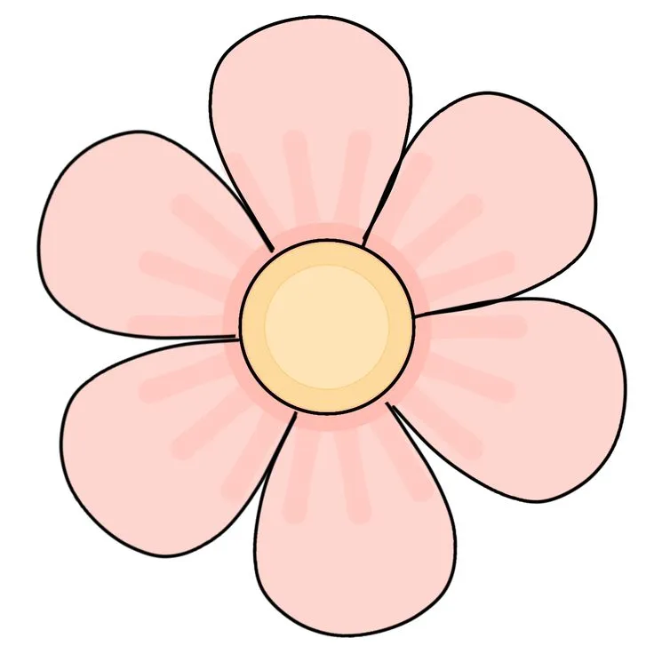 نقاشی گل محمدی ساده