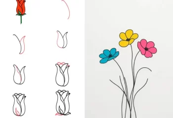 نقاشی گل کودکانه