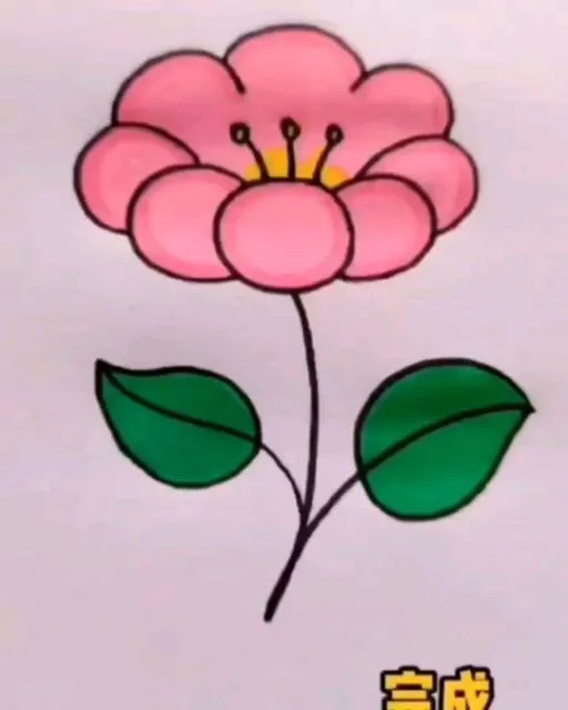 نقاشی گل کودکانه