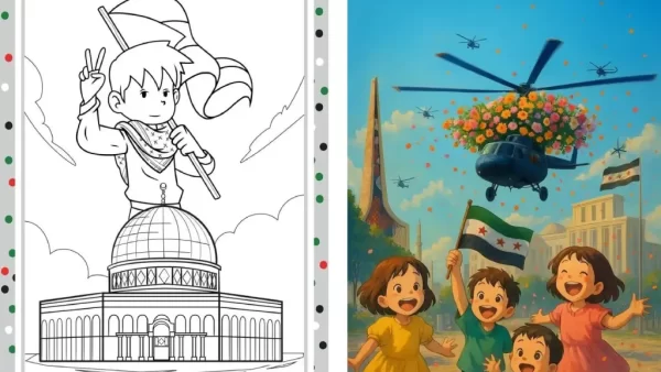 نقاشی غزه و فلسطین برای کودکان 1 نقاشی غزه و فلسطین برای کودکان / طرح‌های ساده و سخت برای رنگ‌آمیزی