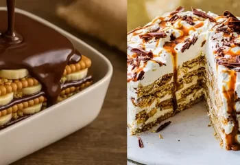 طرز تهیه کیک یخچالی با موز و گردو؛ دسر فوری و بدون فر