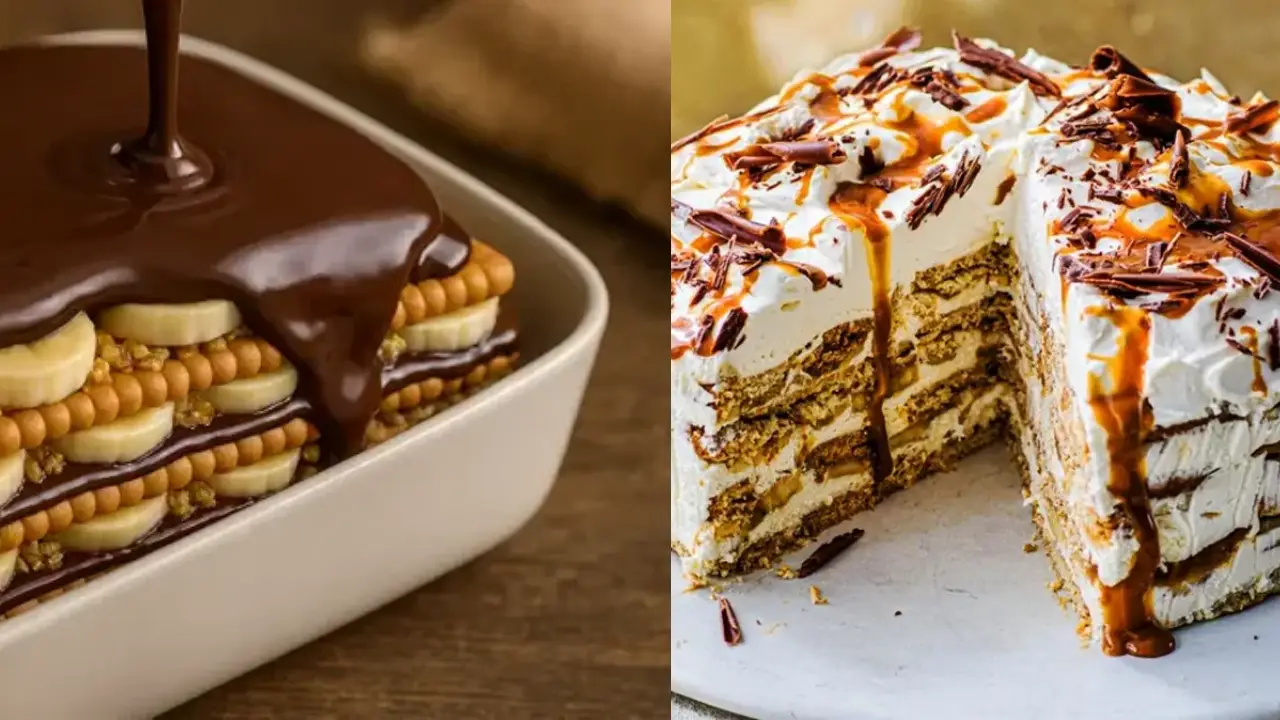 طرز تهیه کیک یخچالی با موز و گردو؛ دسر فوری و بدون فر