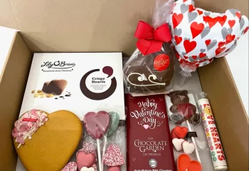 Decorating a Valentine's Day box for girls