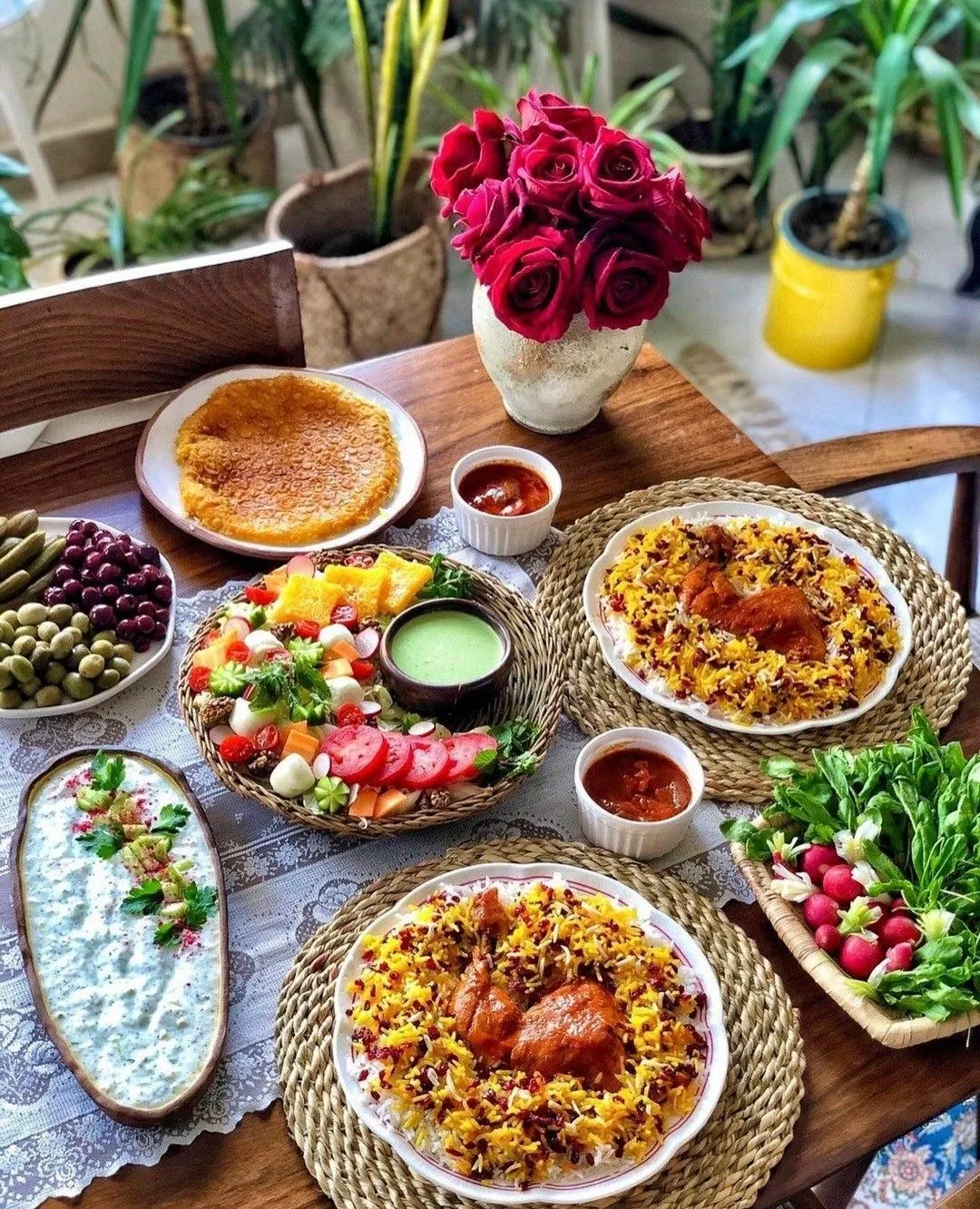 تزیین سفره افطار دو نفره 