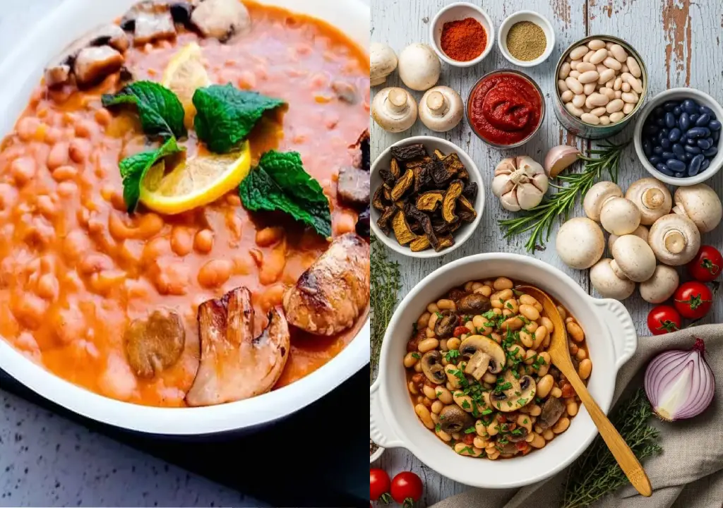 طرز تهیه خوراک قارچ و لوبیا