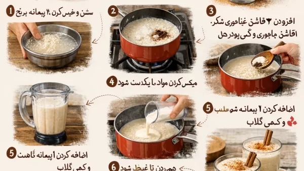 طرز تهیه نوشیدنی پودینگ برنج