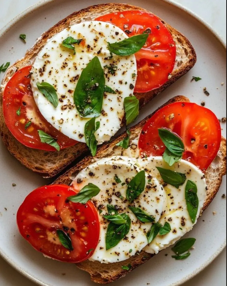 نان تست پنیری با گوجه