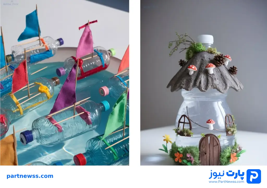 کاردستی با بطری نوشابه و آب آموزش 30 مدل کاردستی با بطری نوشابه و آب؛ ایده های ساده و خفن