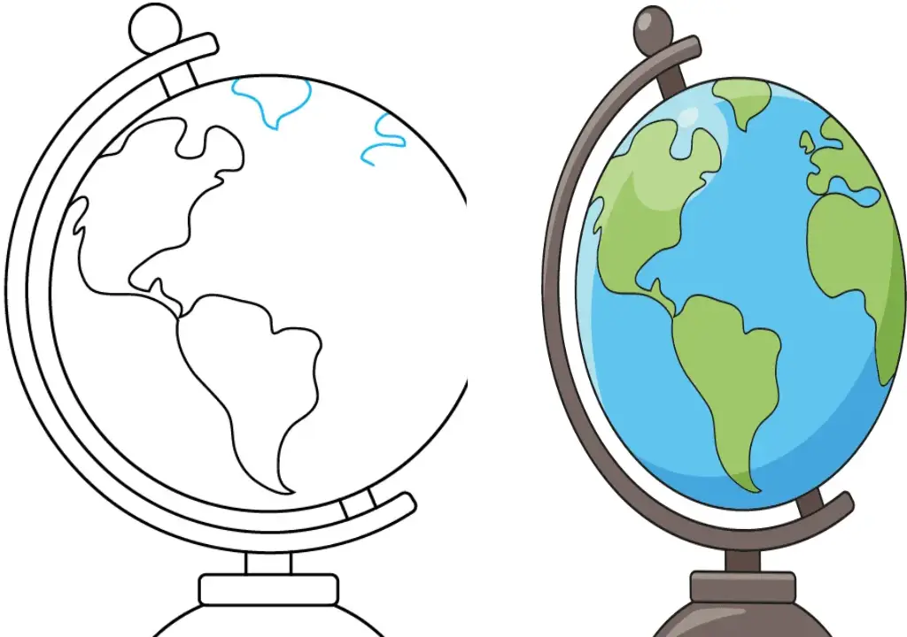 کشیدن نقاشی کره زمین واقعی