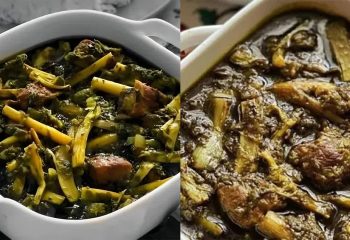 طرز تهیه خورشت کنگر مجلسی با گوشت + نکات و خواص