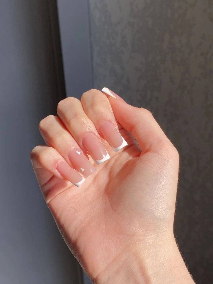 مدل ناخن فرنچ عروس مربعی