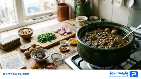 طرز تهیه قورمه سبزی خوزستانی برای 4 نفر