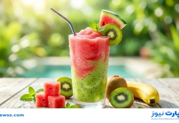 طرز تهیه اسموتی هندوانه و کیوی خنک، خوشمزه و تابستانی