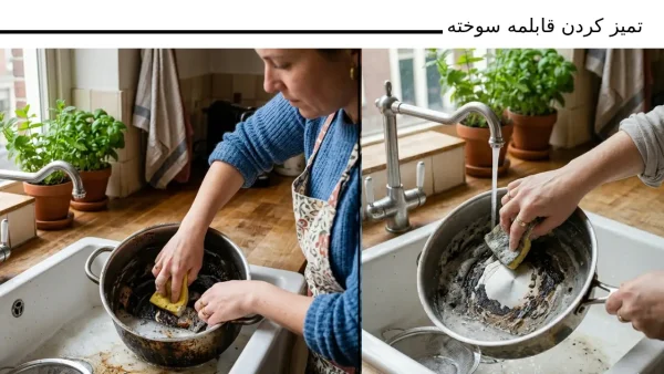 تمیز کردن قابلمه سوخته با 15 روش کلیدی