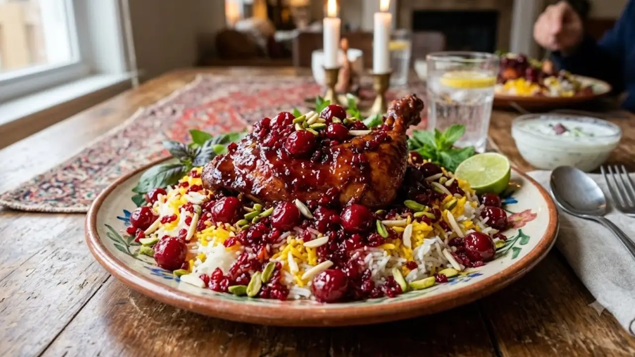 طرز تهیه مرغ با سس آلبالو و زرشک